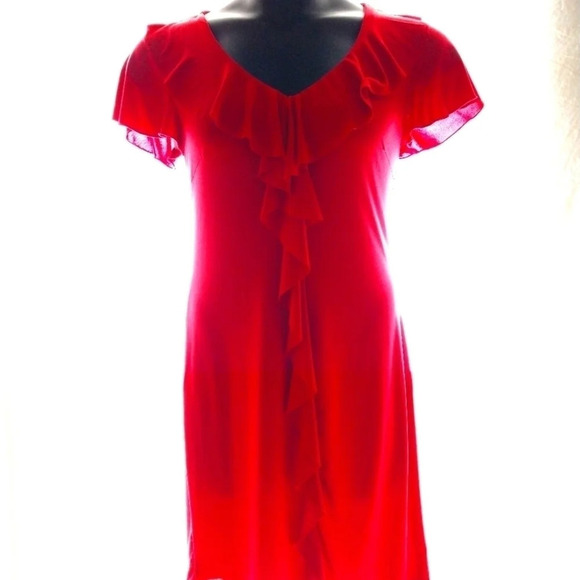 𝅺PRETTY Ruffle Red Dress, YES ❤️ - Picture 2 of 11